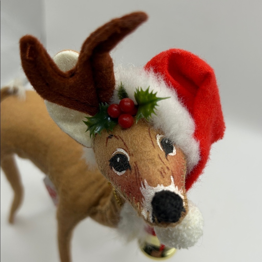 Annalee Brown Reindeer with Red Santa Hat - Picture 2 of 8